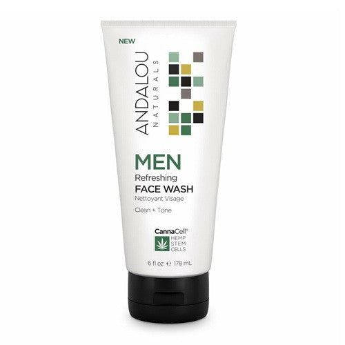 Andalou Naturals Mens Refreshing Face Wash, 6 Oz